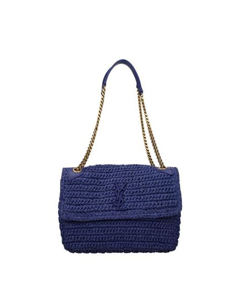 ysl blue raffia bag|YSL niki raffia bag.